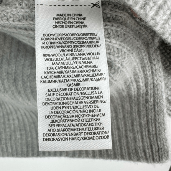 Polo Ralph Lauren Womens L Ribbed Cardigan Sweater Wool Cashmere Gray Preppy - Picture 7 of 10